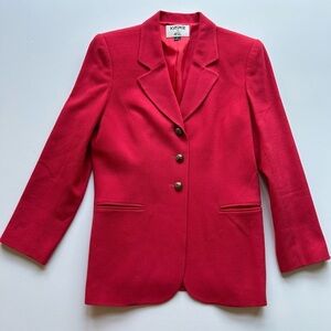 Vintage Kasper for ASL 100% Wool Women's Size 8 hot pink blazer